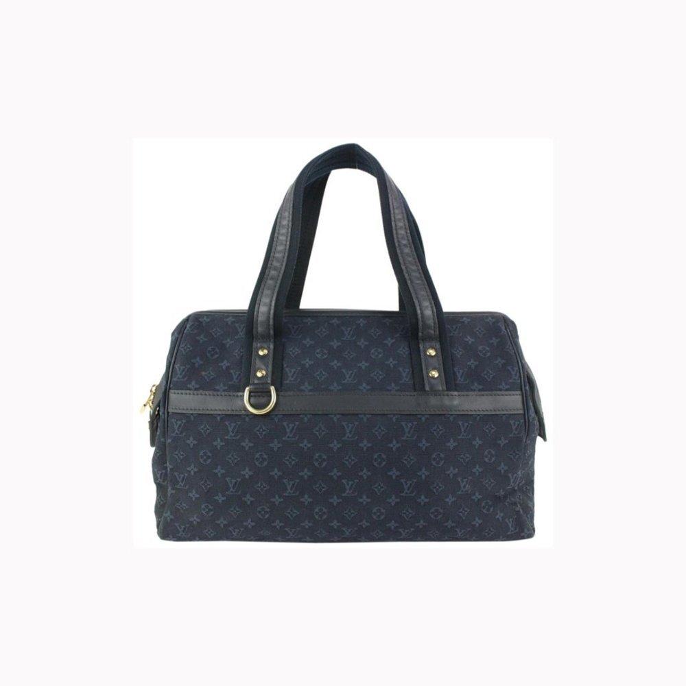 Louis Vuitton Navy Monogram Mini Lin Josephine GM Boston Speedy Bag 910lv4